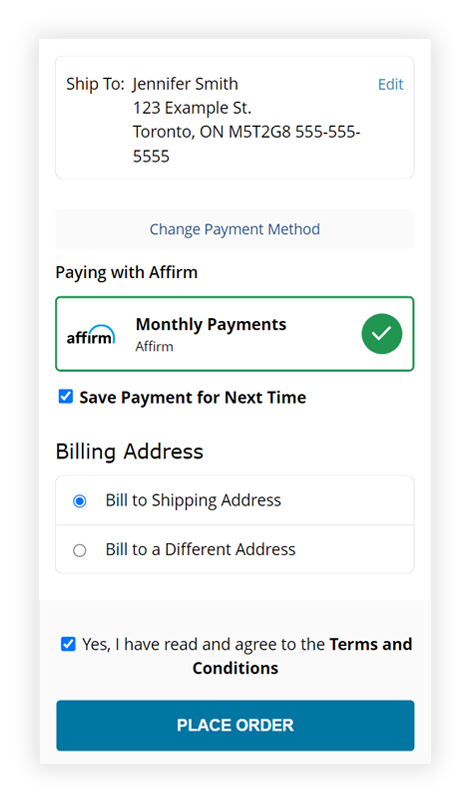 Affirm Step 2 - Choose How You Pay